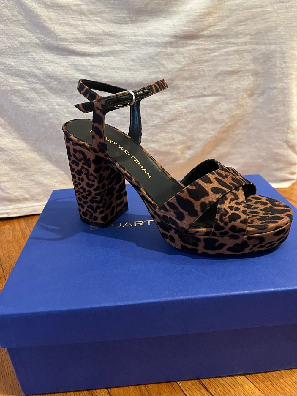 Stuart Weitzman DaynaPlatform Sandal - Brown/Black Leopard